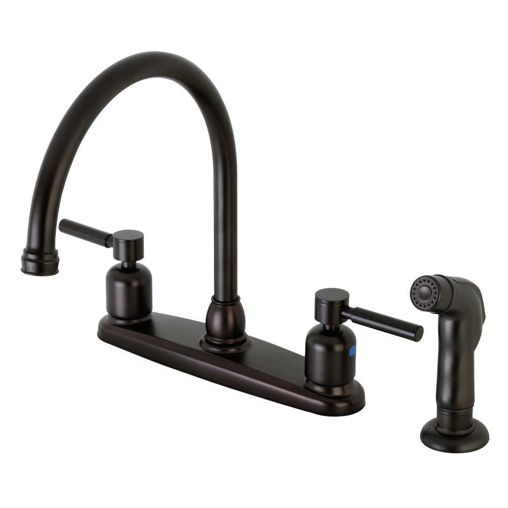 Kingston Brass FB791DLSP Concord 8-Inch Centerset Kitchen Faucet with Sprayer