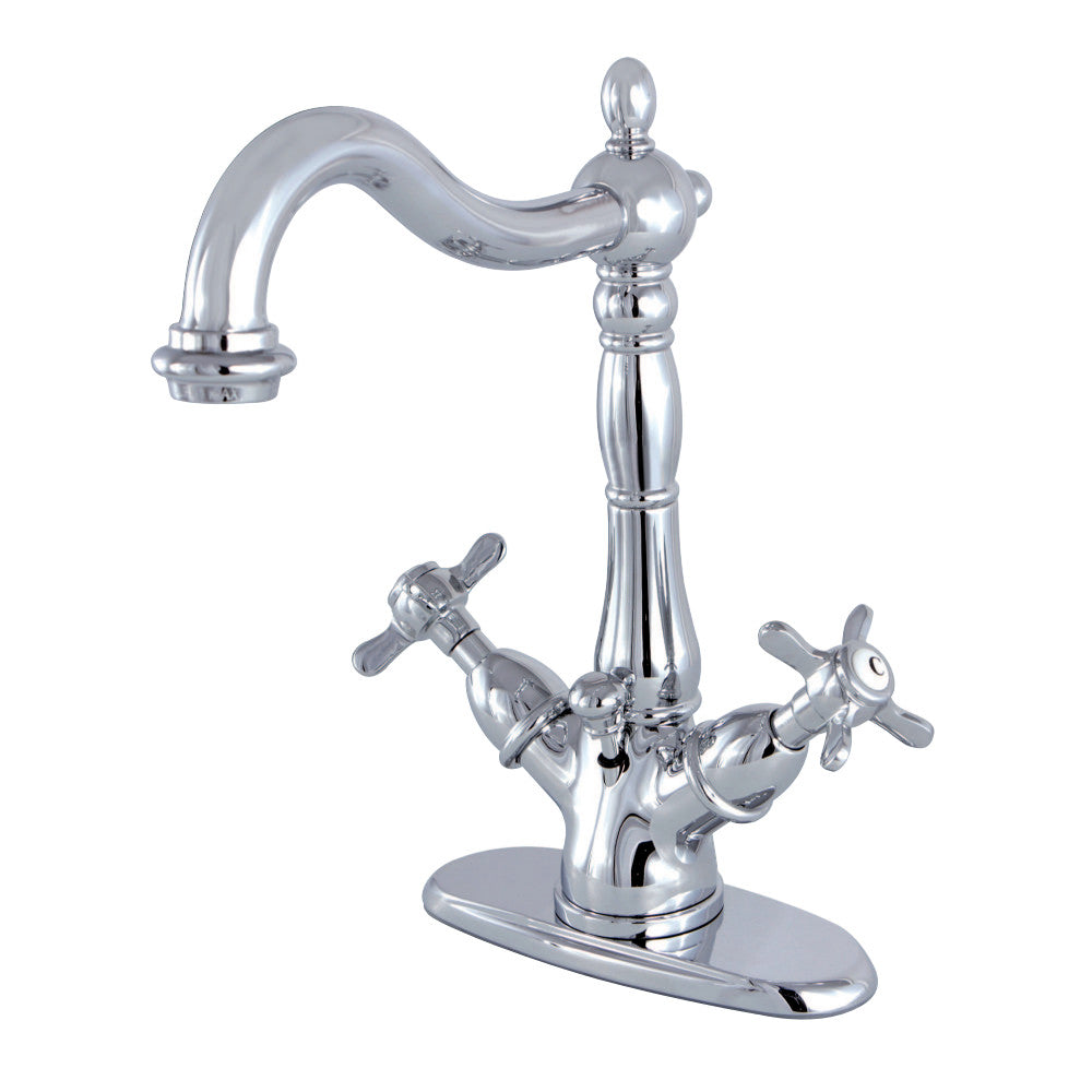Kingston Brass KS1435BEX Essex Two-Handle Bathroom Faucet with Brass Pop-Up and Cover Plate