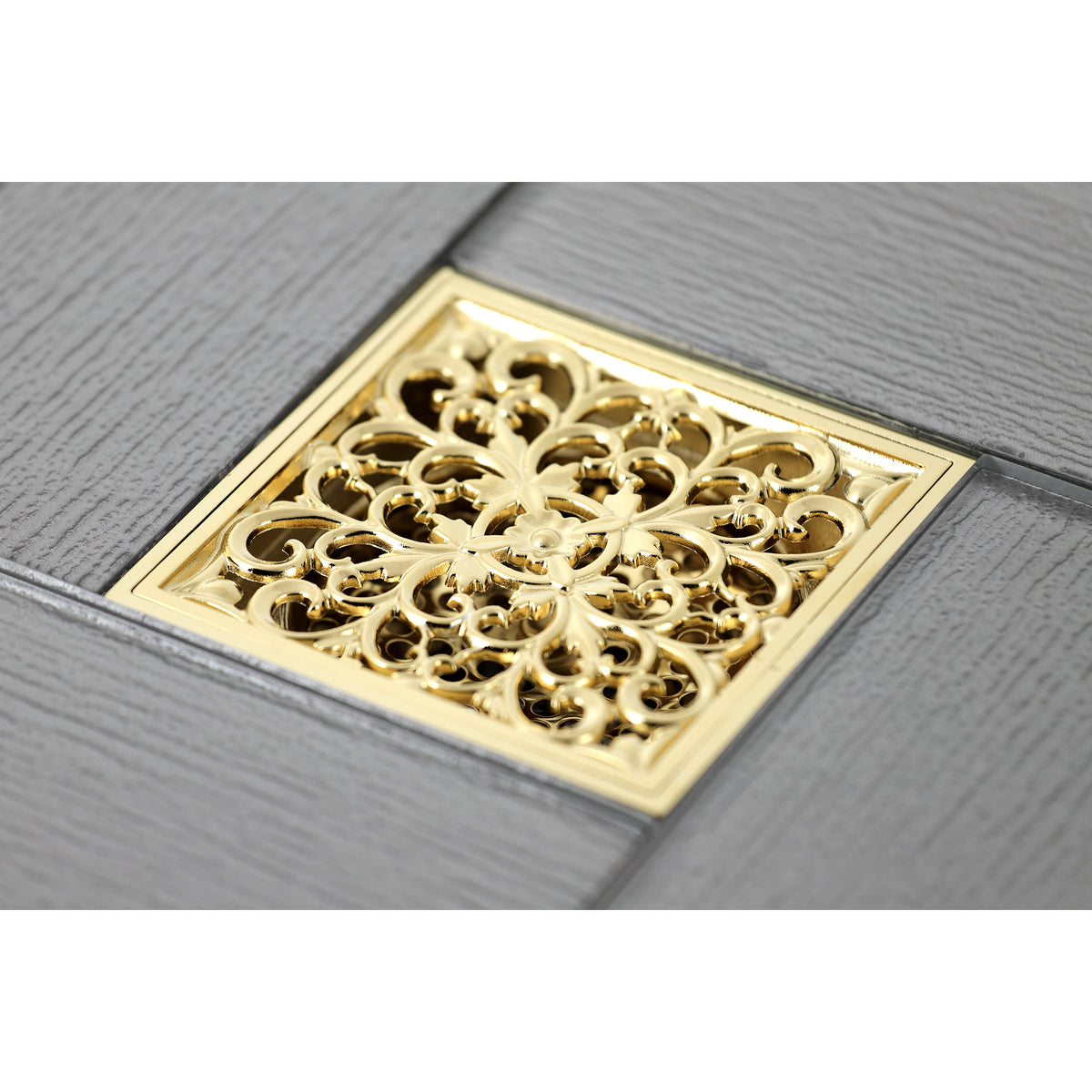 Kingston Brass Watercourse Scroll 4&quot; Square Grid Shower Drain