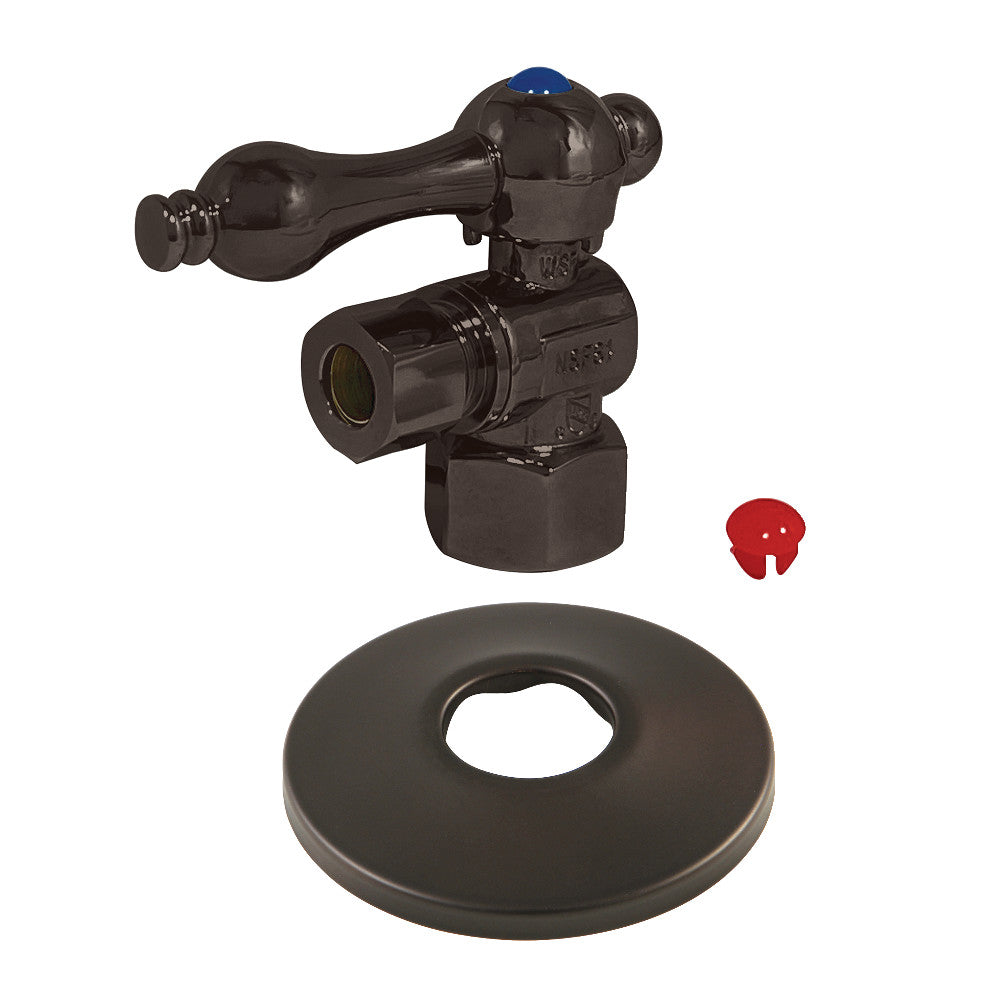 Kingston Brass Quarter Turn Valve with Flange (1/2&quot; FIP X 3/8&quot; OD Compression)