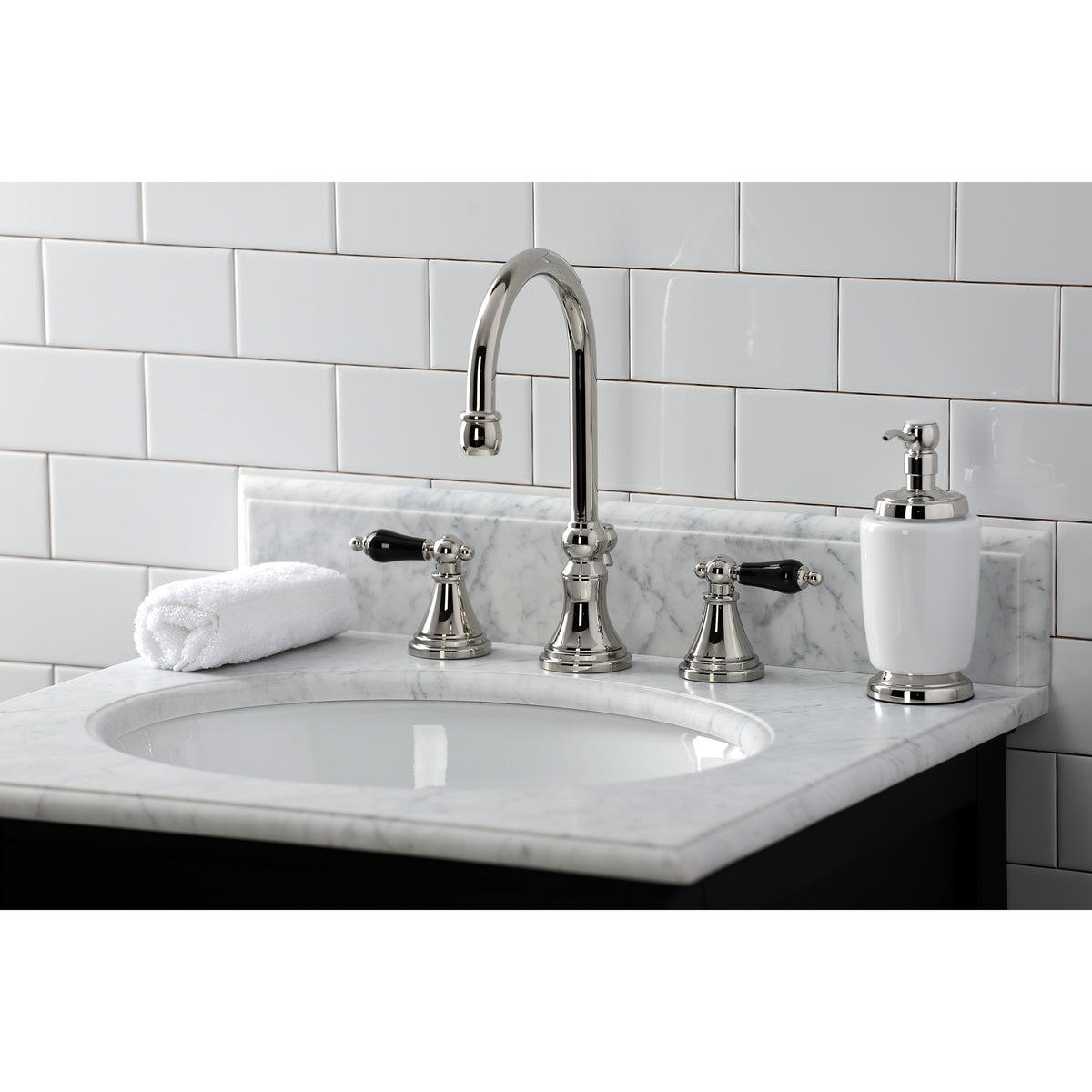 Kingston Brass KS2982PKL Duchess Widespread Bathroom Faucet with Brass Pop-Up