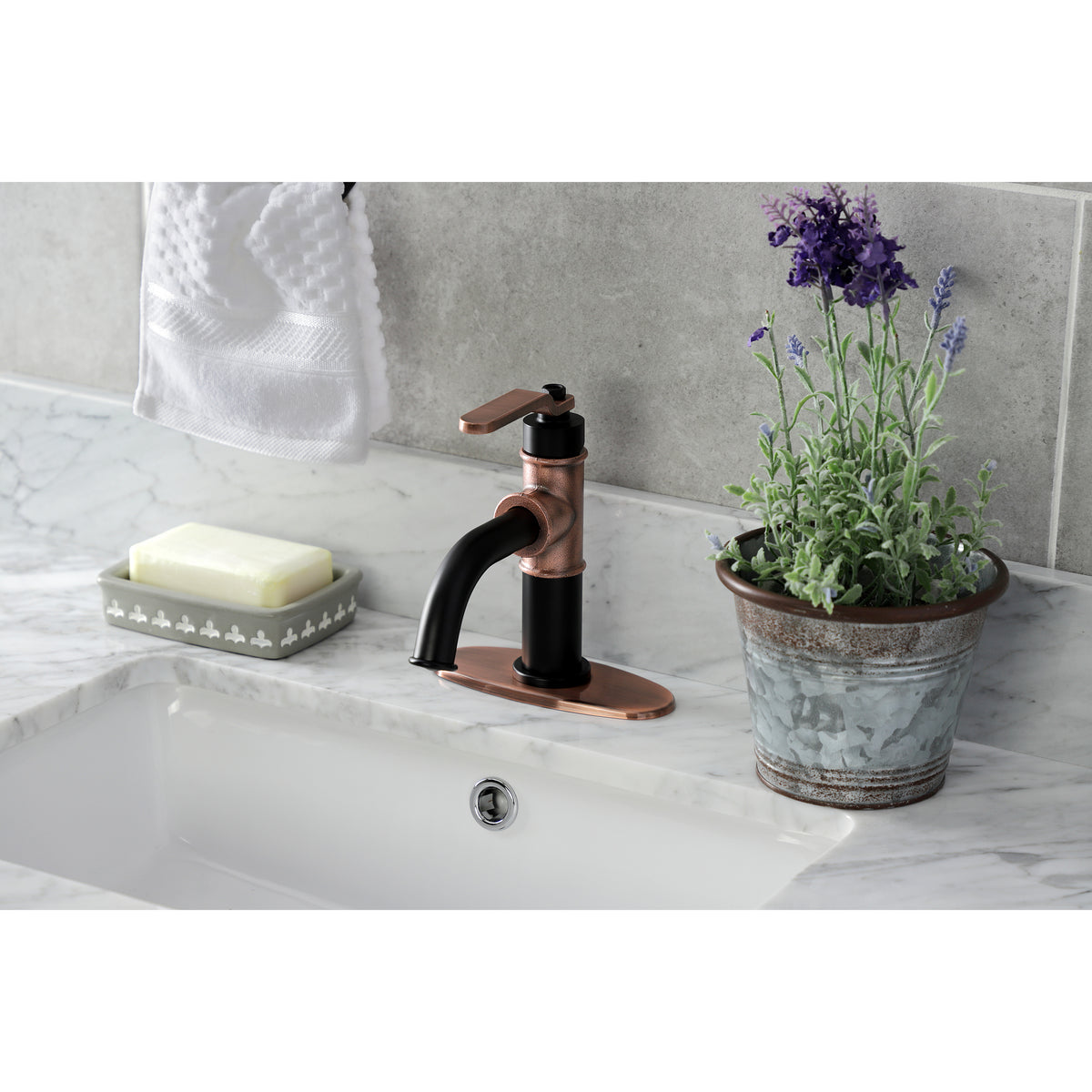 Kingston Brass KSD2828KL Whitaker Single-Handle Bathroom Faucet with Push Pop-Up