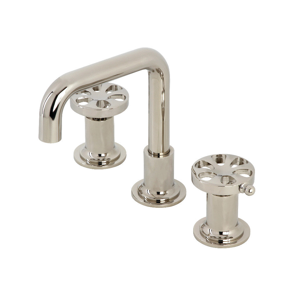 Kingston Brass KS142RXMB Belknap Widespread Bathroom Faucet with Push Pop-Up