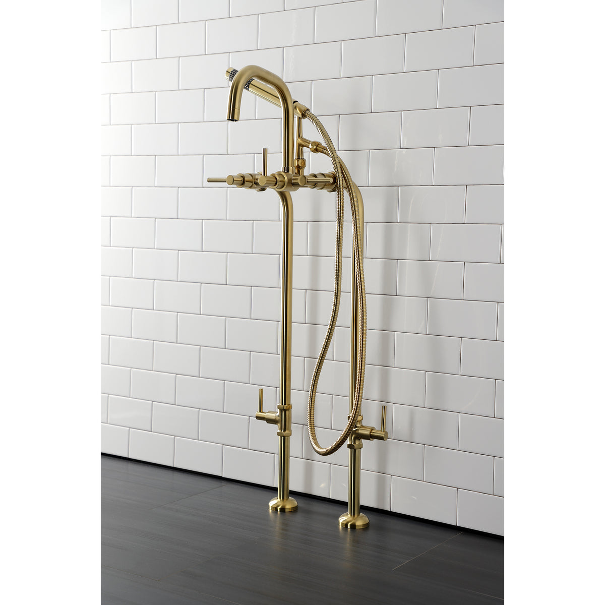 Aqua VintageL Concord Freestanding Tub Faucet with Supply Line, Stop Valve