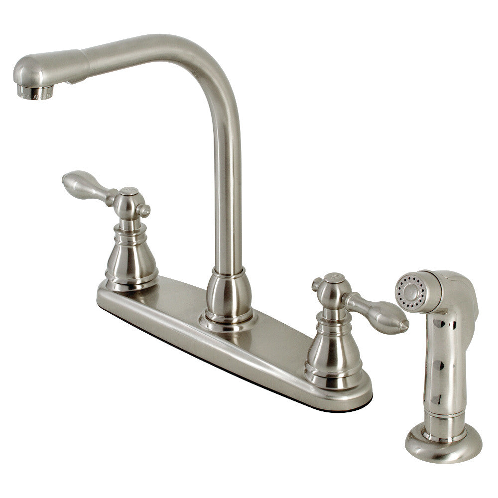 Kingston Brass KB715ACLSP American Classic Centerset Kitchen Faucet with Side Sprayer