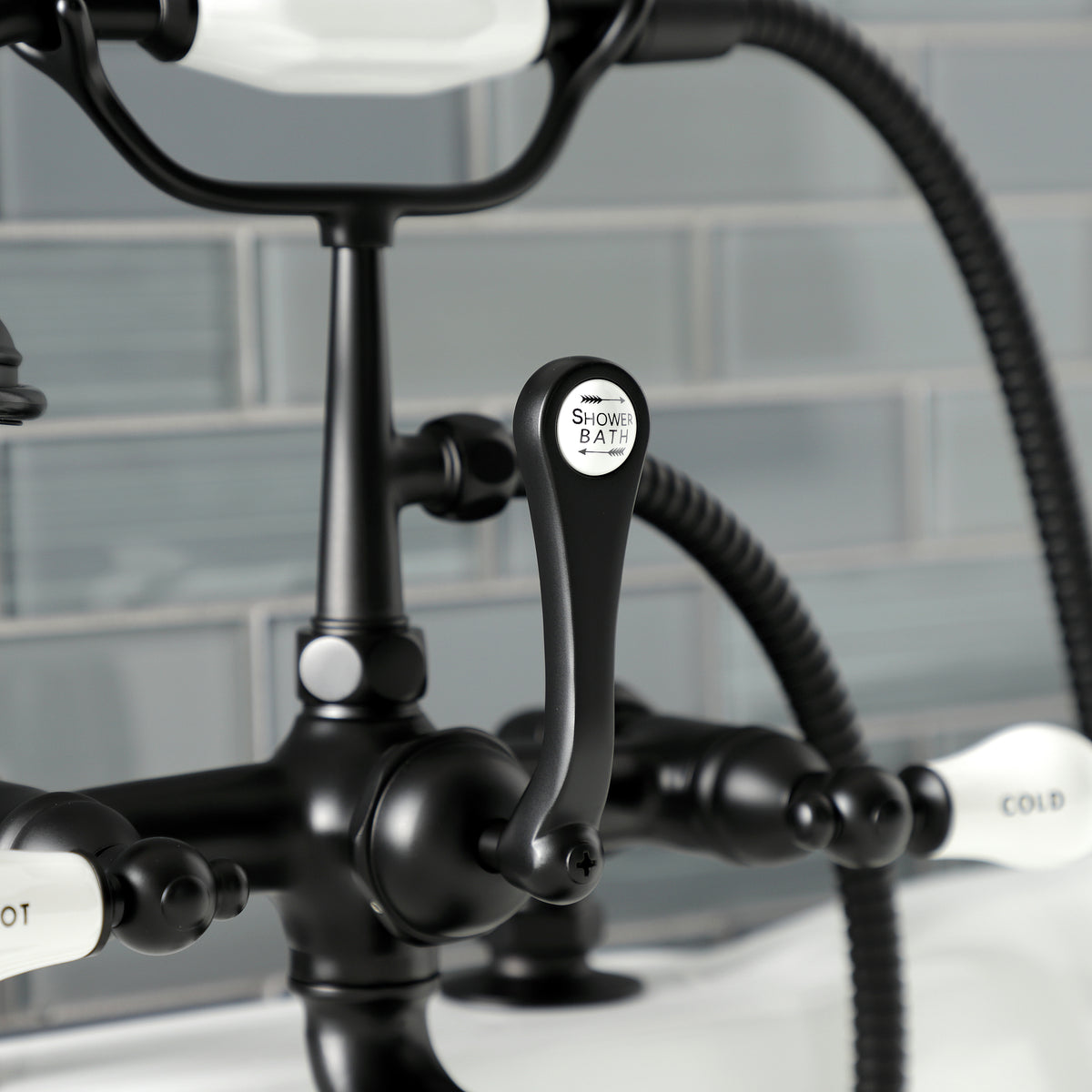 Aqua Vintage 7-Inch Tub Faucet with Hand Shower