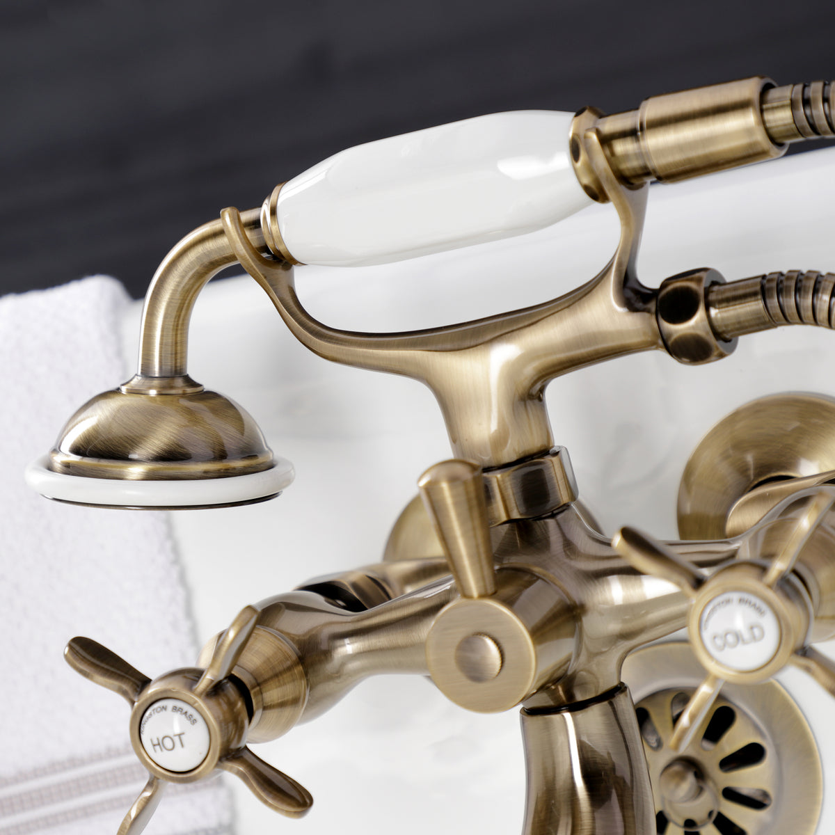 Essex Wall Mount Clawfoot Tub Faucet with Hand Shower