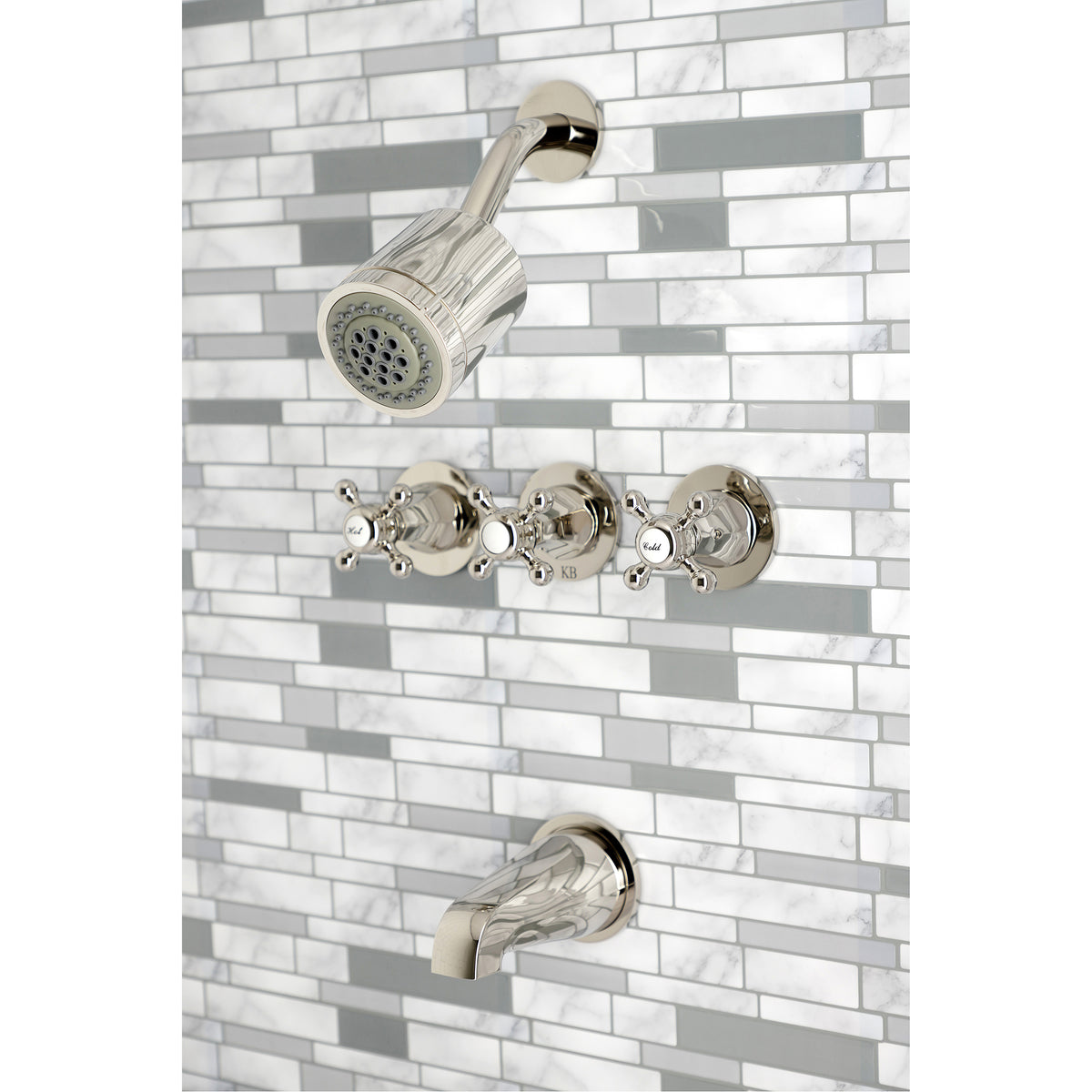 Metropolitan Three-Handle Tub and Shower Faucet
