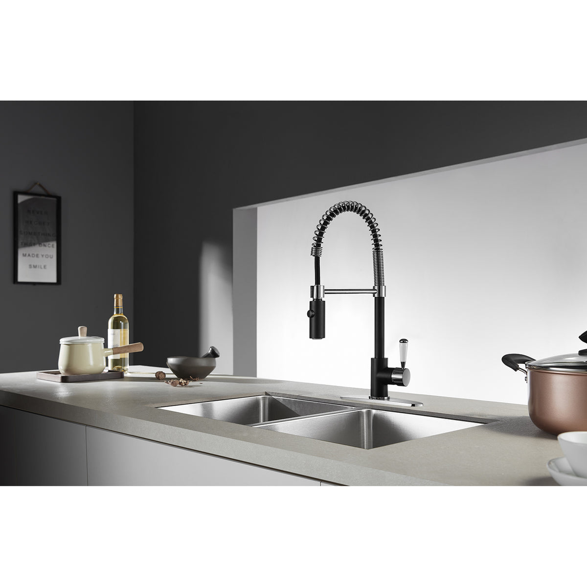 Gourmetier LS8777DPL Paris Single-Handle Pre-Rinse Kitchen Faucet