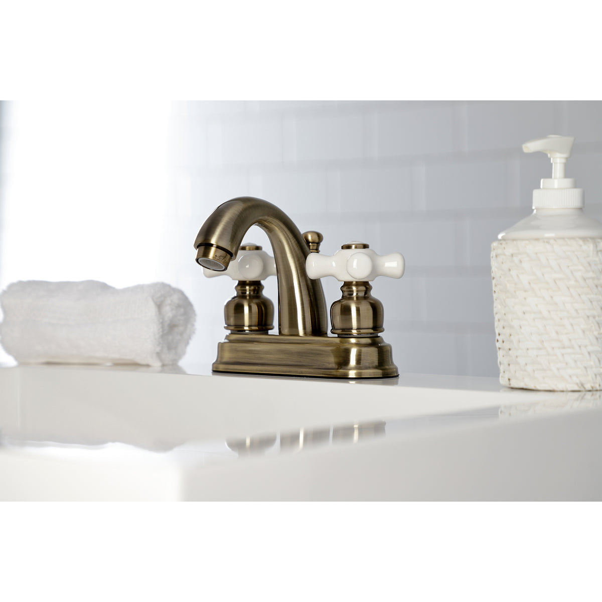 Kingston Brass KB5613PX Restoration 4 in. Centerset Bathroom Faucet