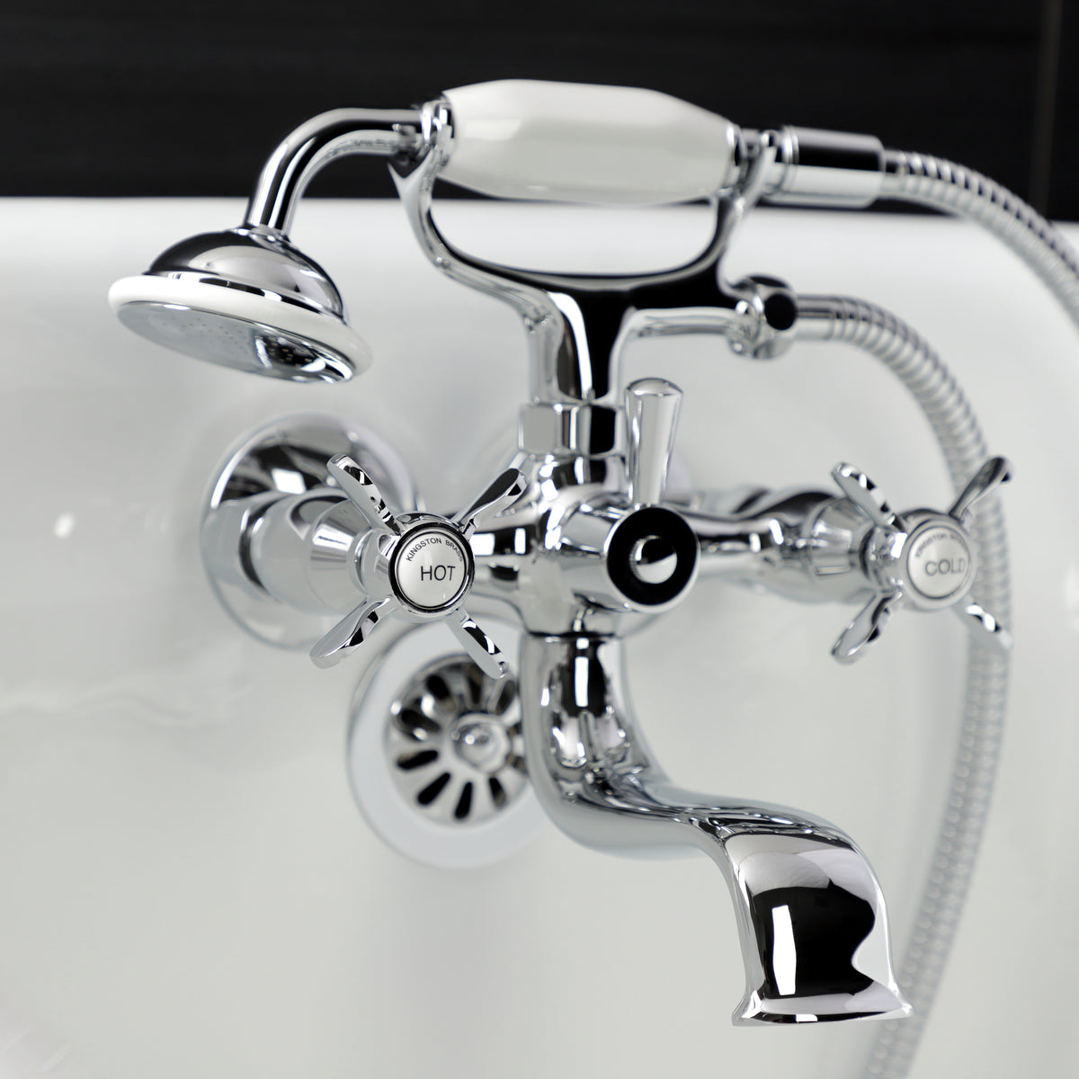 Essex Wall Mount Clawfoot Tub Faucet with Hand Shower