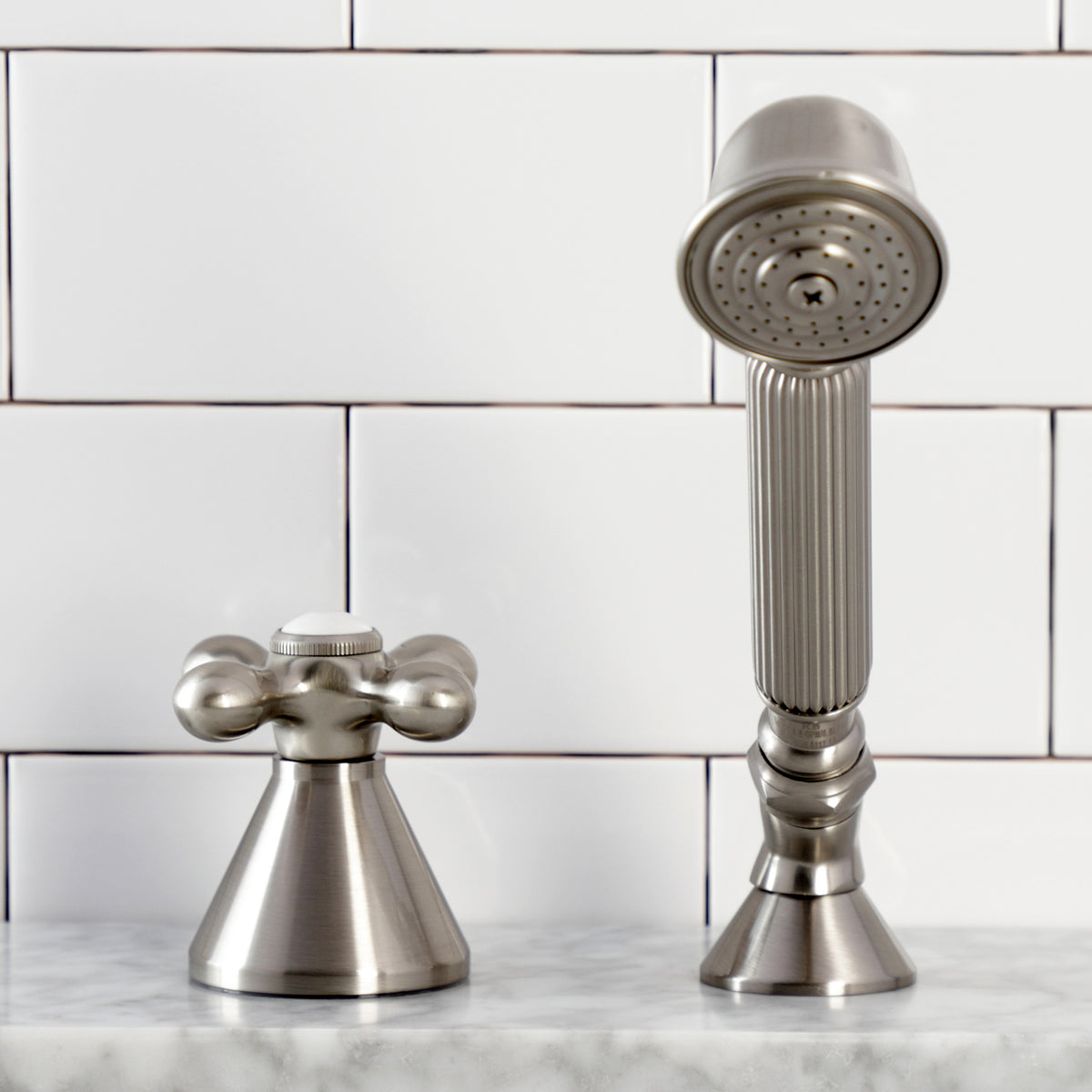 Kingston Brass Deck Mount Hand Shower with Diverter for Roman Tub Faucet