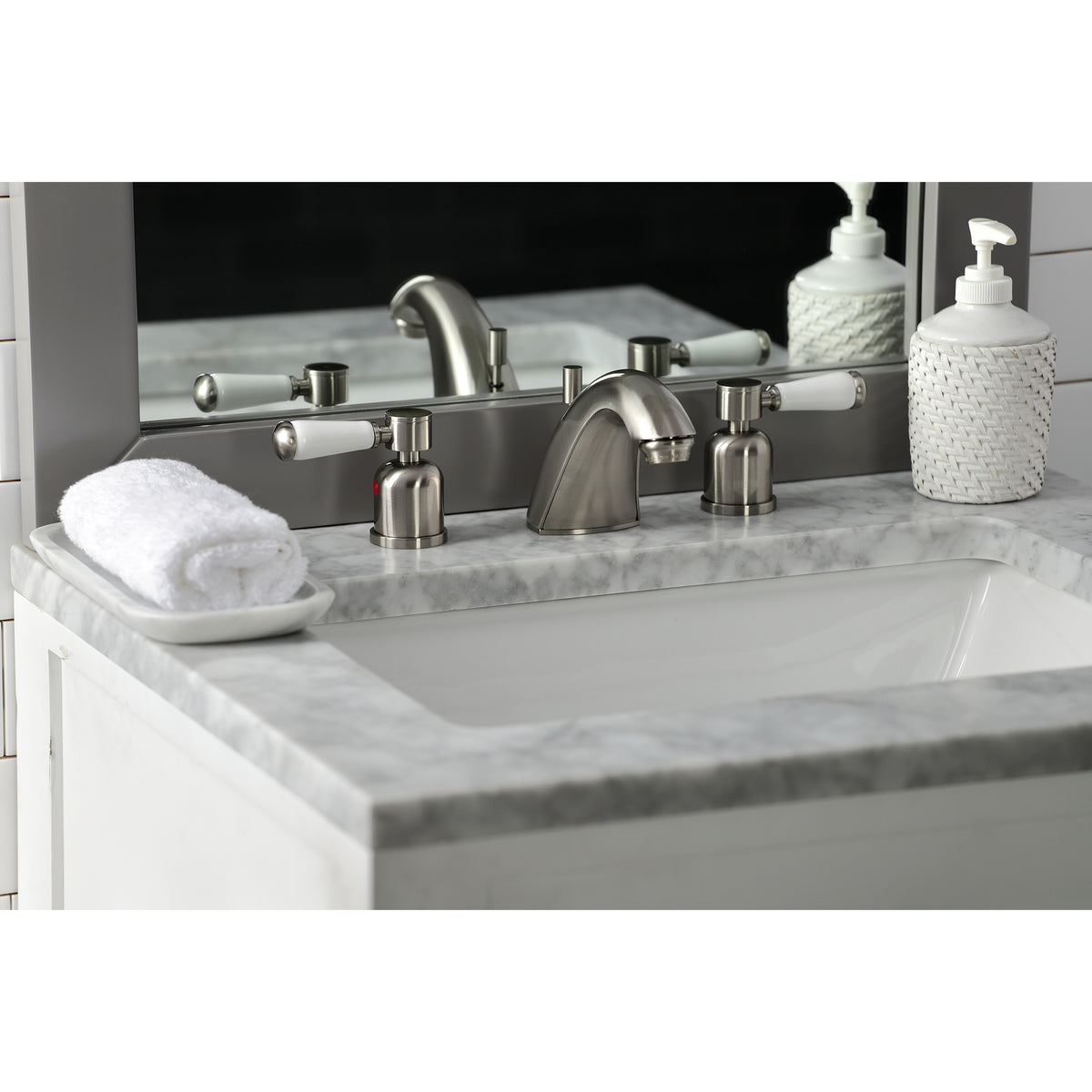 Kingston Brass FB8951DPL Mini-Widespread Bathroom Faucet