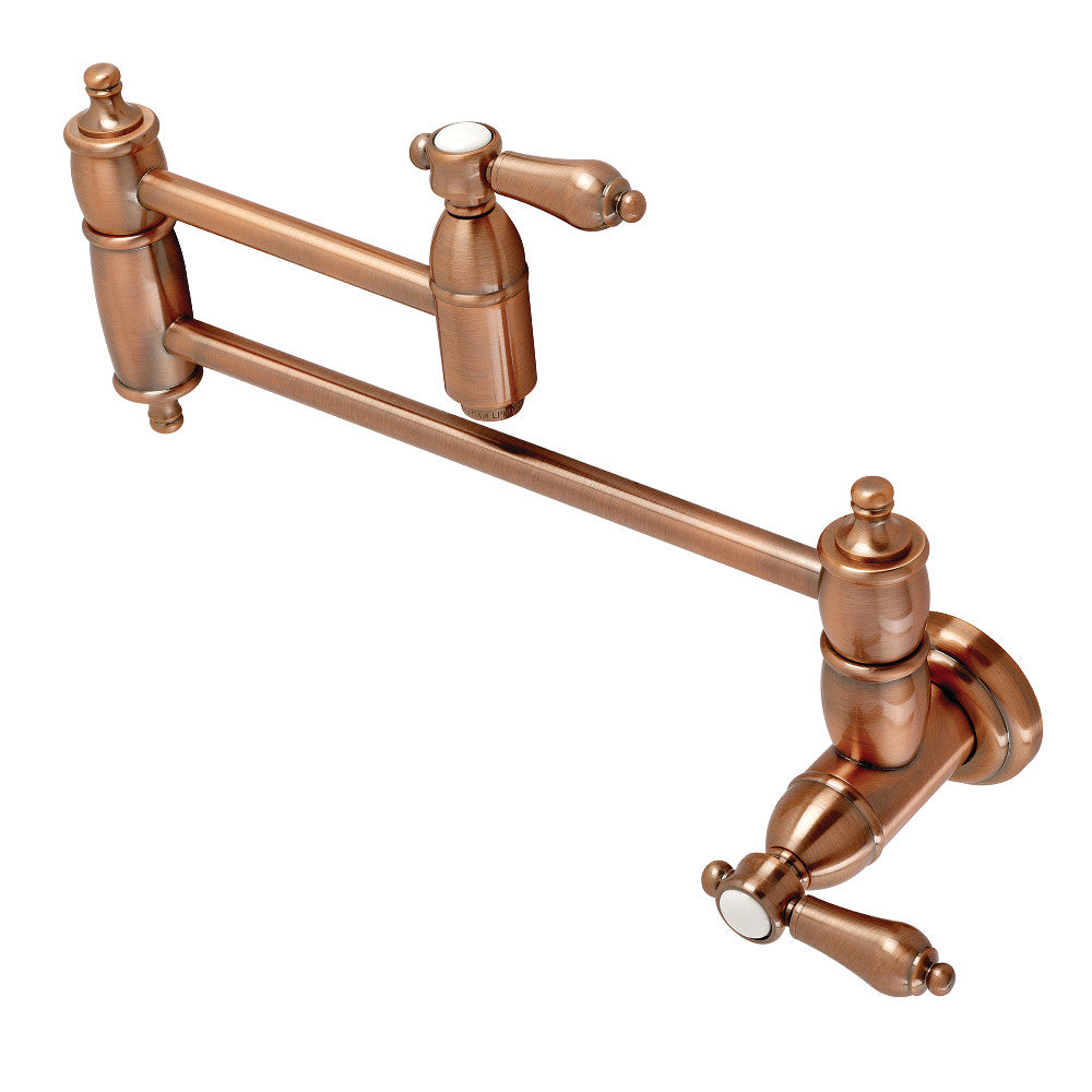 Kingston Brass KS3106BAL Heirloom Wall Mount Pot Filler Kitchen Faucet