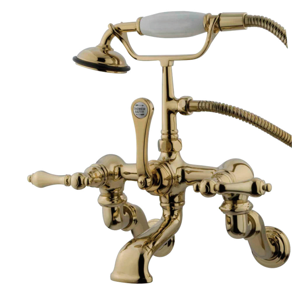 Vintage Adjustable Center Wall Mount Tub Faucet with Hand Shower
