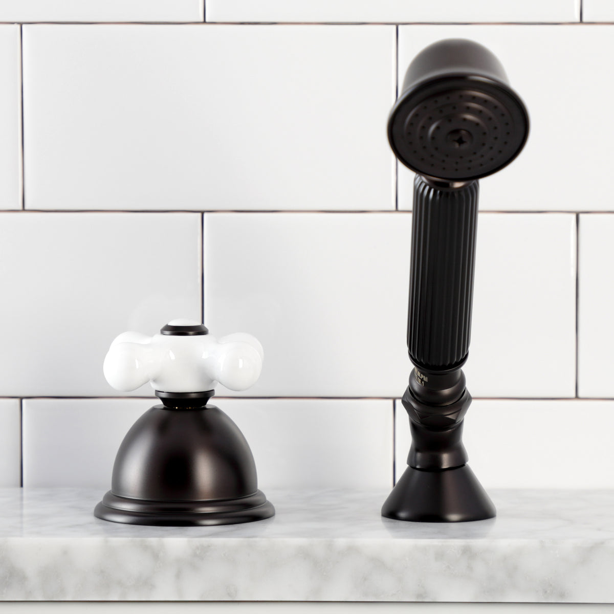 Kingston Brass Deck Mount Hand Shower with Diverter for Roman Tub Faucet