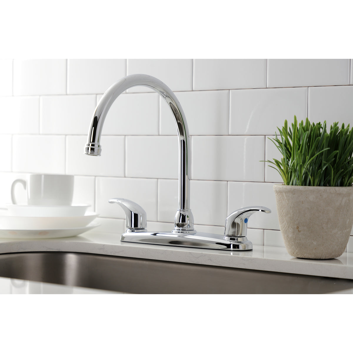 Kingston Brass KB6791LLLS 8-Inch Centerset Kitchen Faucet