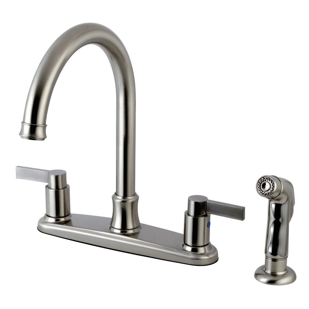 Kingston Brass FB7790NDLSP NuvoFusion 8-Inch Centerset Kitchen Faucet with Sprayer