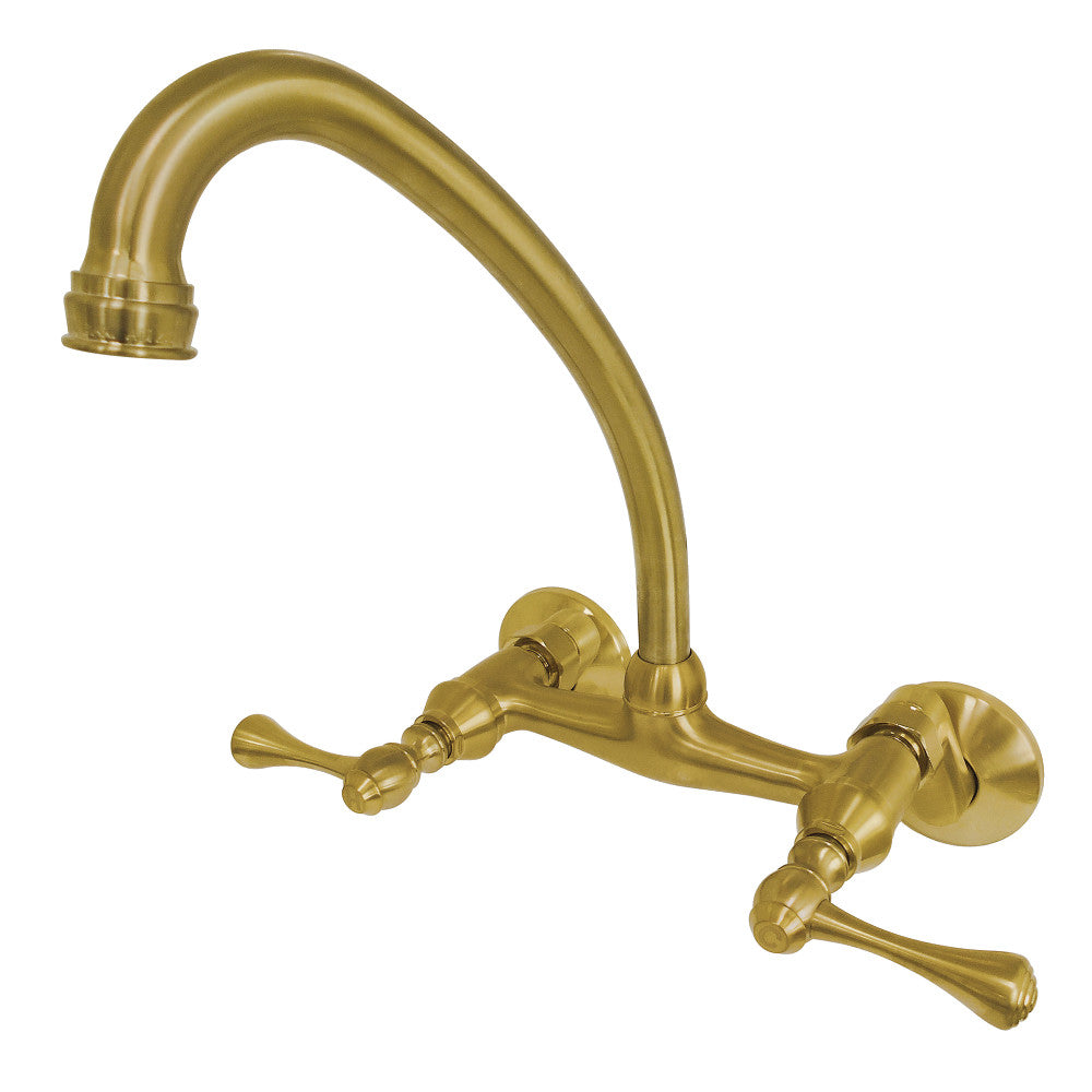 Kingston Brass KS314MB Kingston Two Handle Wall Mount Kitchen Faucet