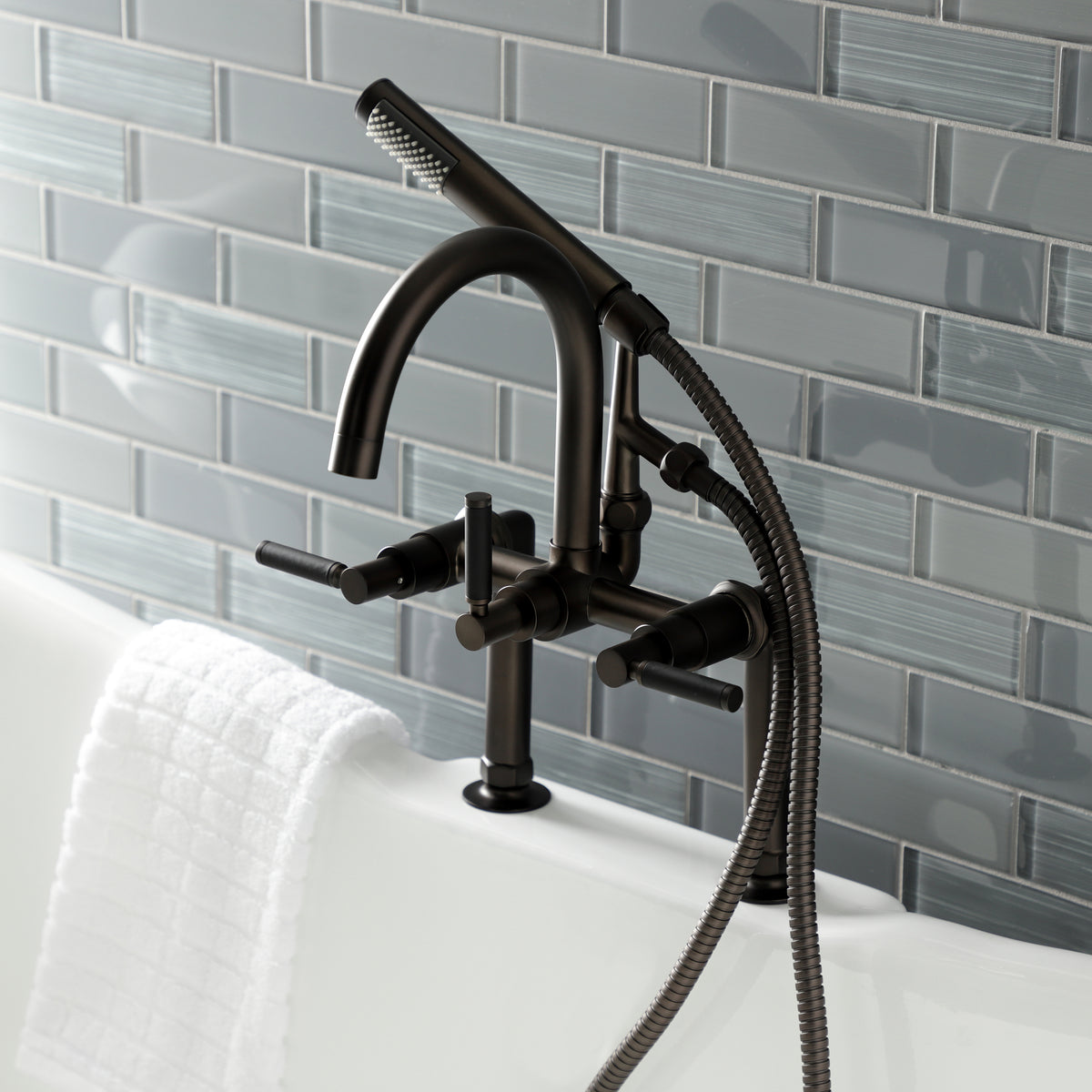 Aqua Vintage Kaiser 7-Inch Deck Mount Clawfoot Tub Faucet