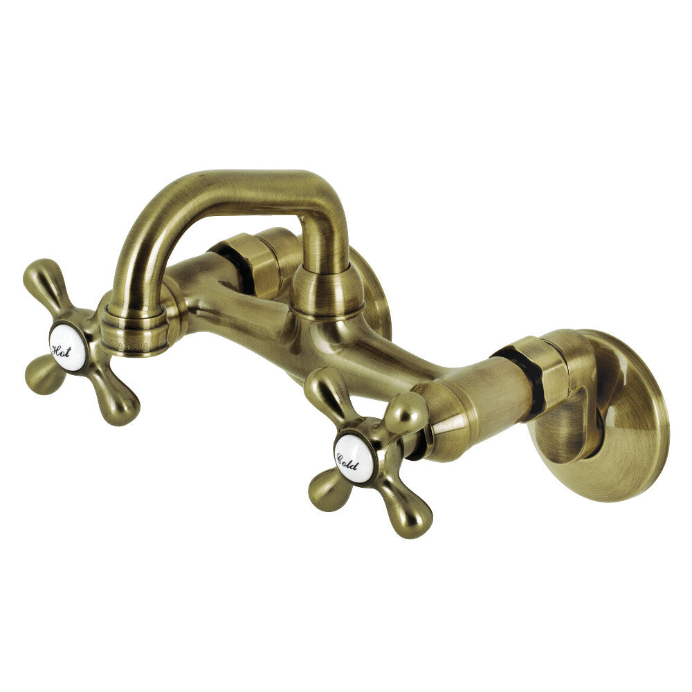 Kingston Brass KS212PB Two-Handle Wall Mount Bar Faucet