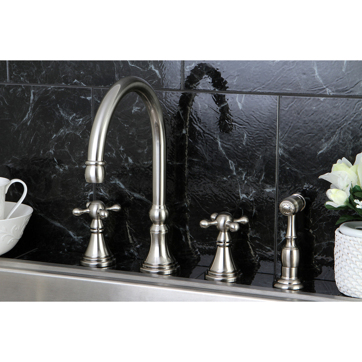 Kingston Brass KS2795KXBS Widespread Kitchen Faucet