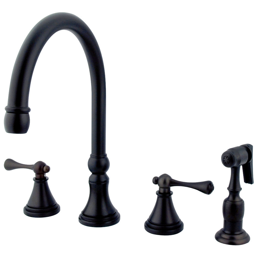 Kingston Brass KS2791BLBS Widespread Kitchen Faucet