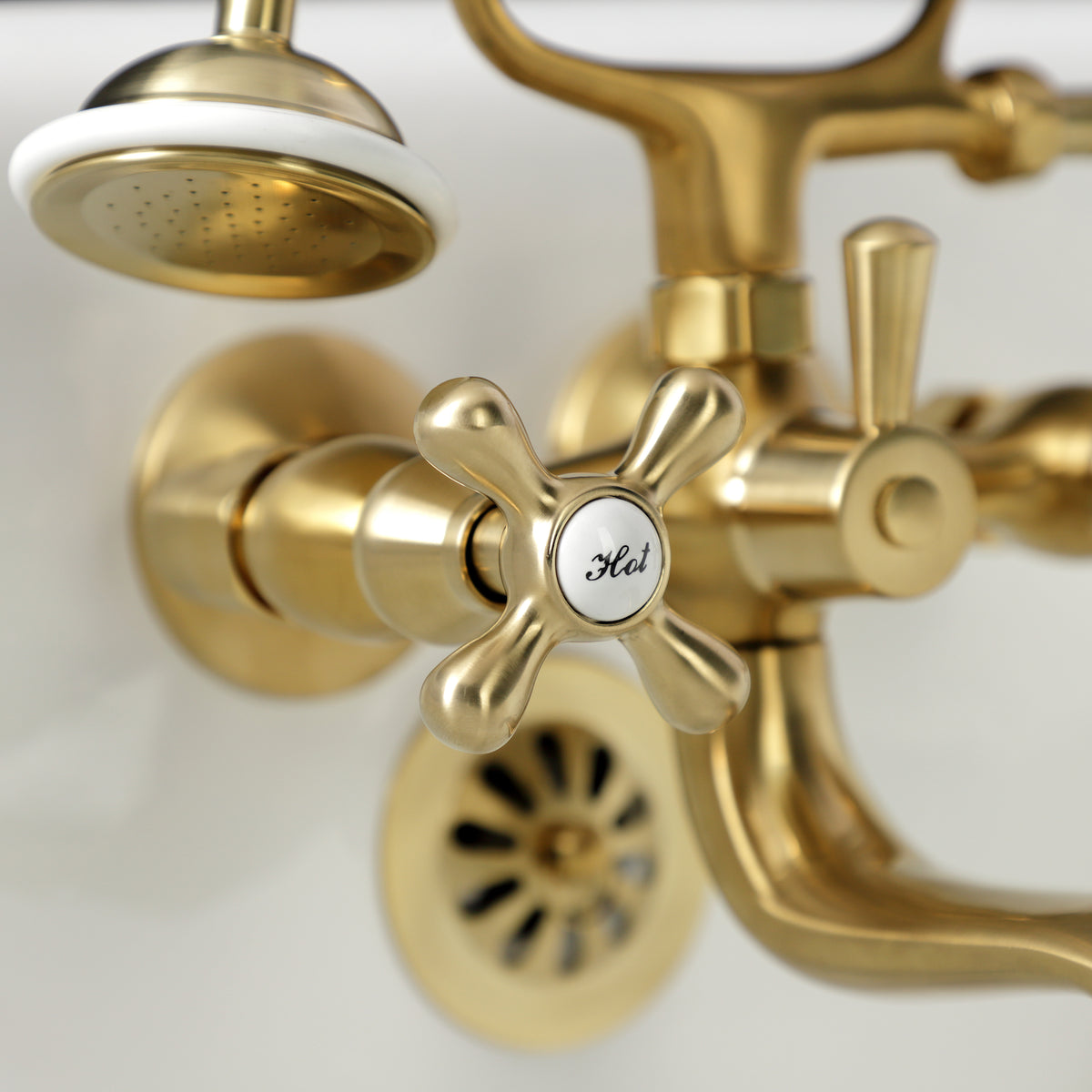 Kingston Wall Mount Clawfoot Tub Faucet with Hand Shower