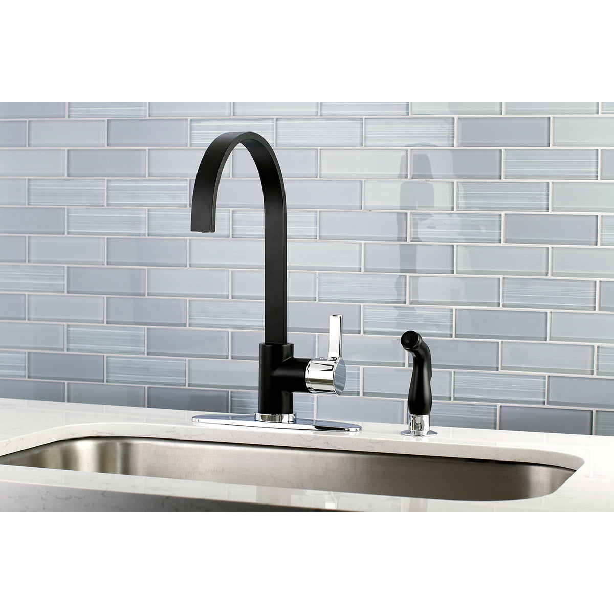 Gourmetier LS8713CTLSP Continental Single-Handle Kitchen Faucet with Side Sprayer