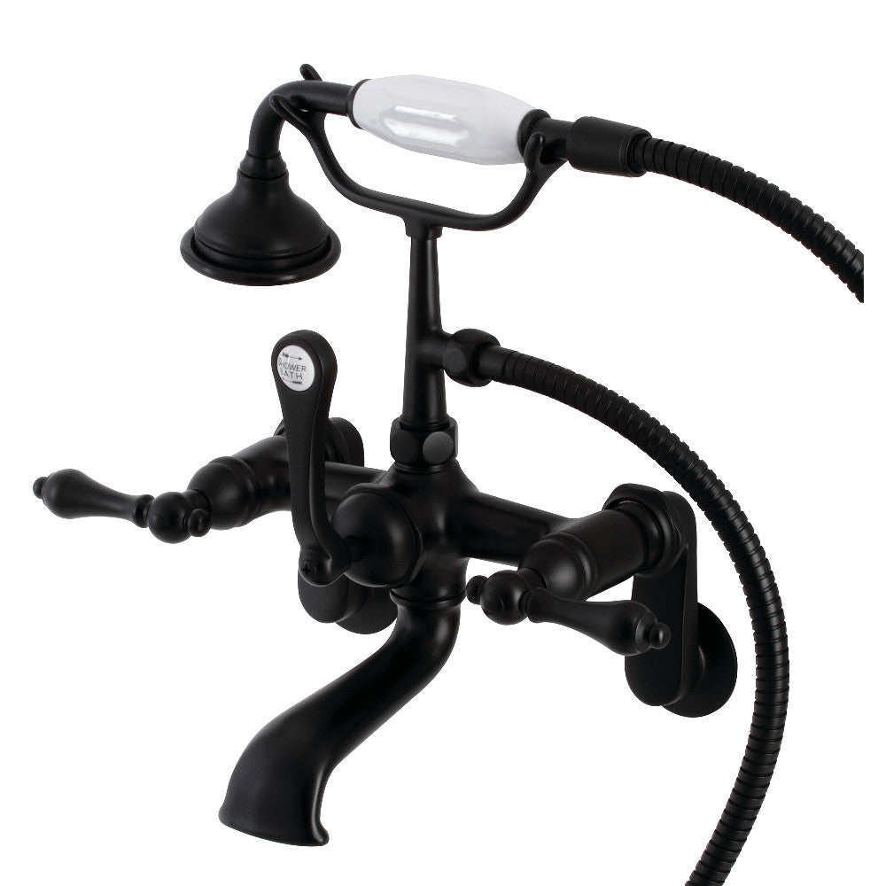 Aqua Vintage 7-Inch Adjustable Wall Mount Tub Faucet with Hand Shower