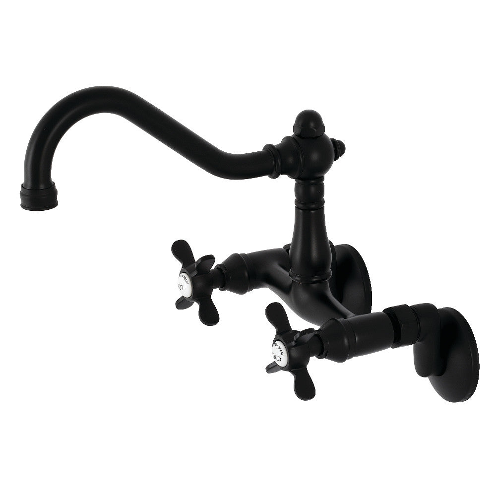 Kingston Brass KS3228BEX 6-Inch Adjustable Center Wall Mount Kitchen Faucet