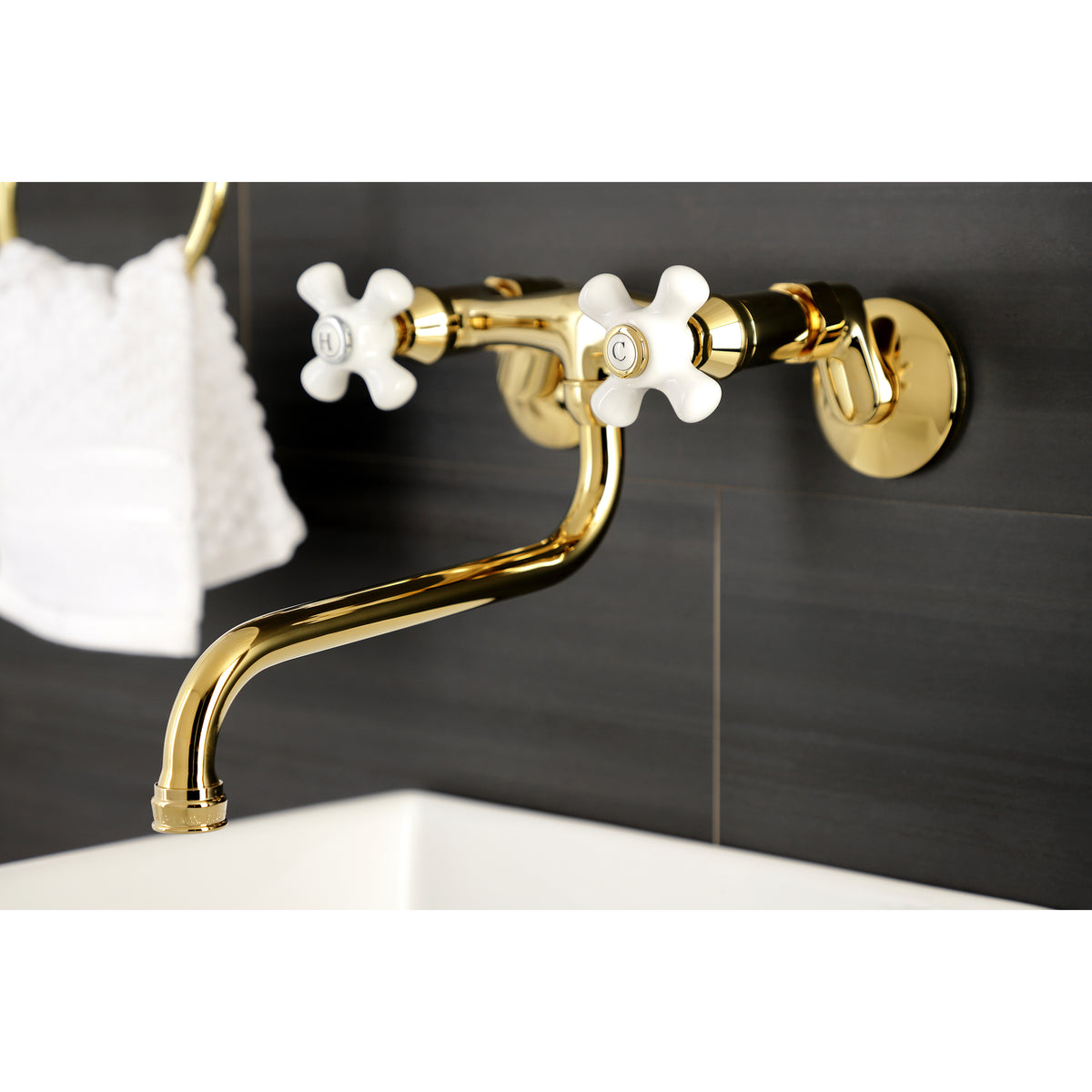 Kingston Brass KS615C Wall Mount Bathroom Faucet