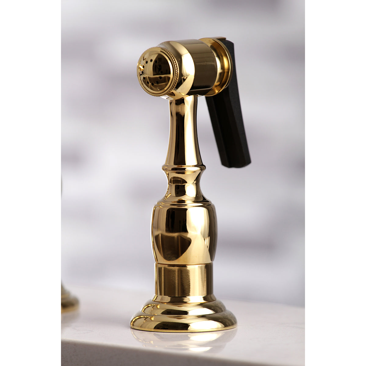 Kingston Brass KS3276AXBS Restoration 8&quot; Bridge Kitchen Faucet with Sprayer