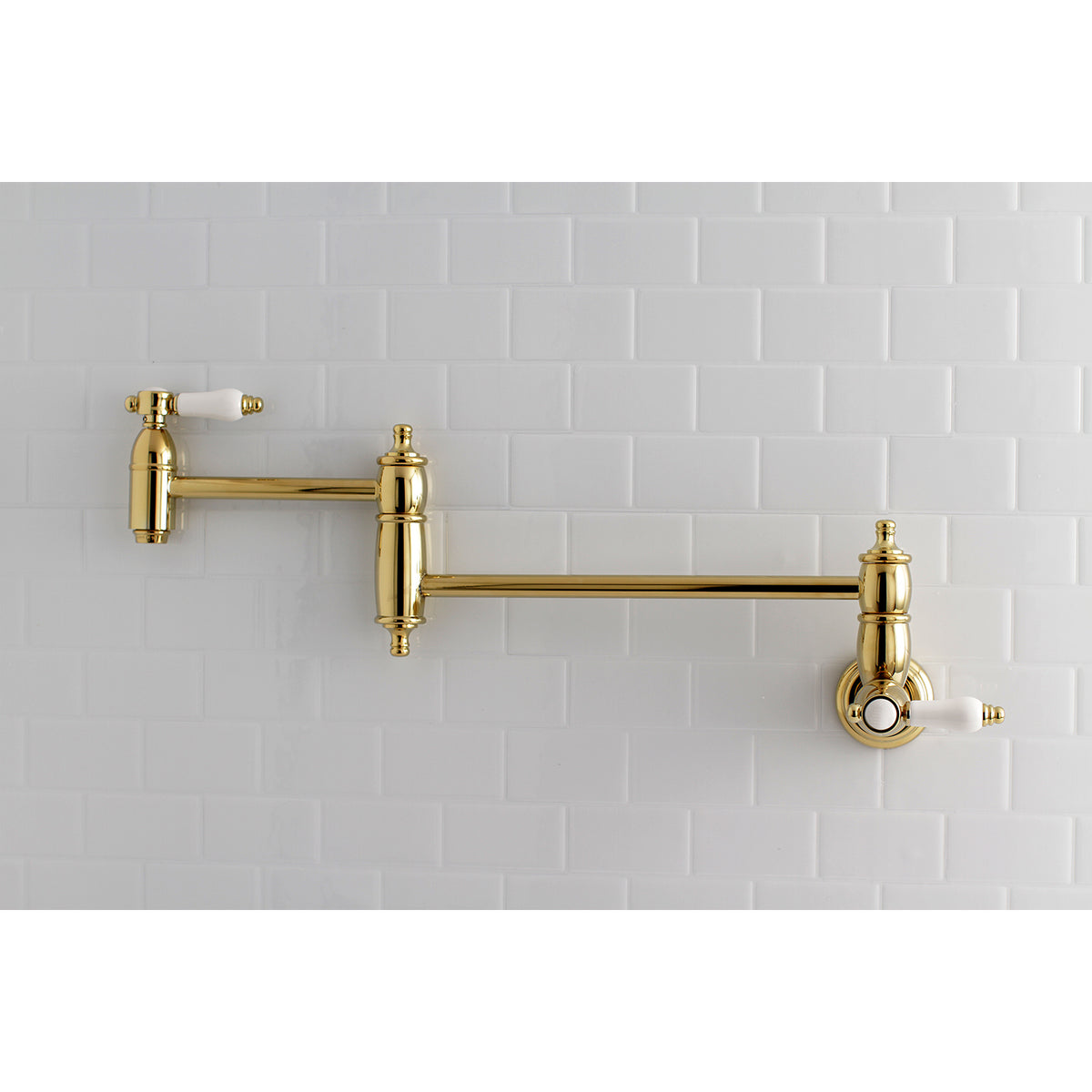 Kingston Brass KS3106BPL Bel-Air Wall Mount Pot Filler Kitchen Faucet