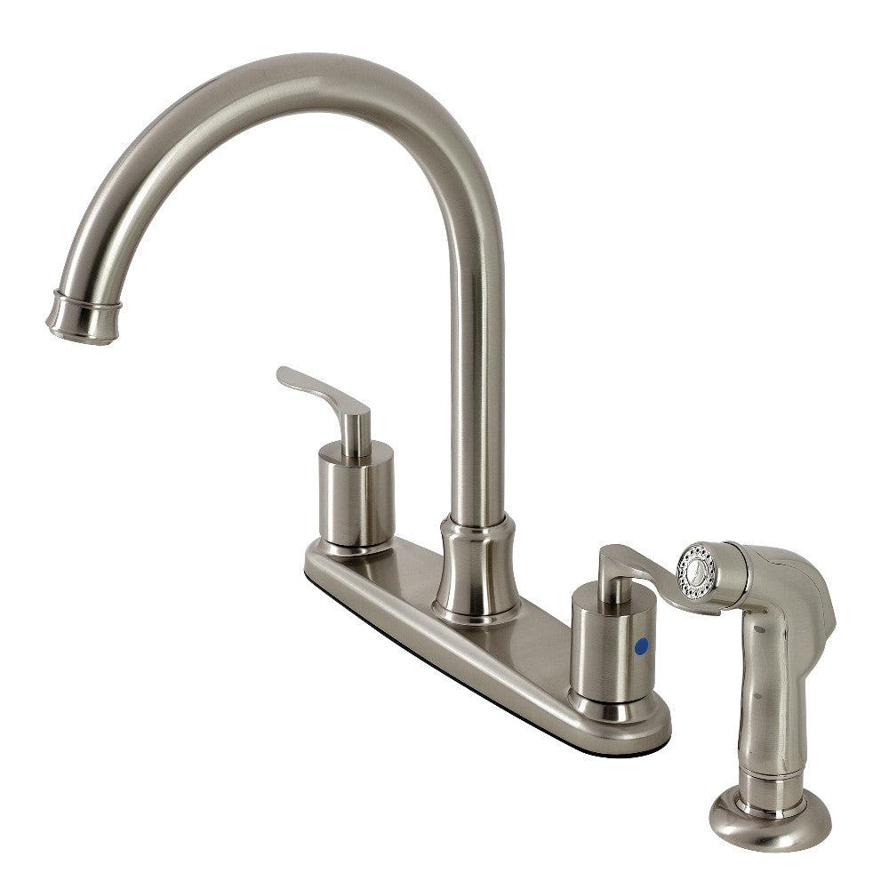 Kingston Brass FB7798SVLSP Serena Centerset Kitchen Faucet with Plastic Sprayer