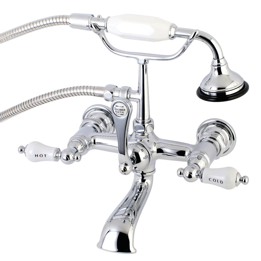 Aqua Vintage 7-Inch Wall Mount Tub Faucet with Hand Shower