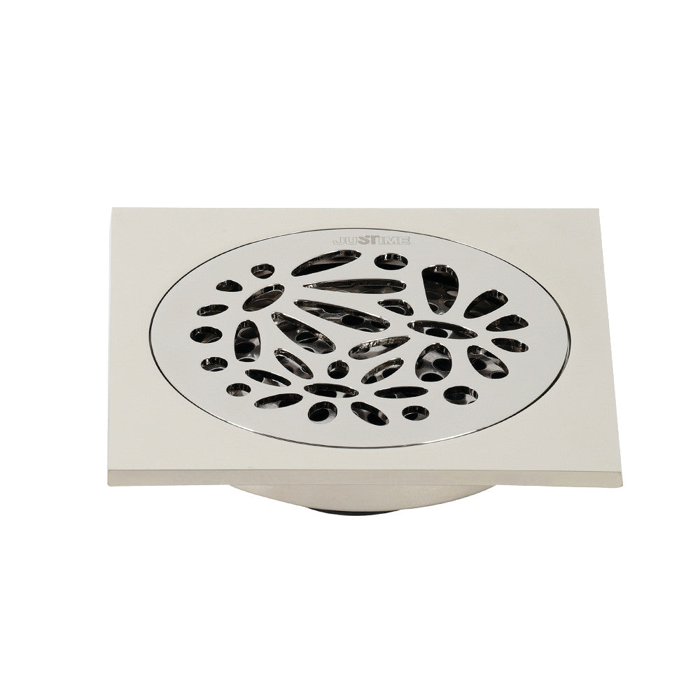 Kingston Brass Watercourse Floral 4&quot; Square Grid Shower Drain