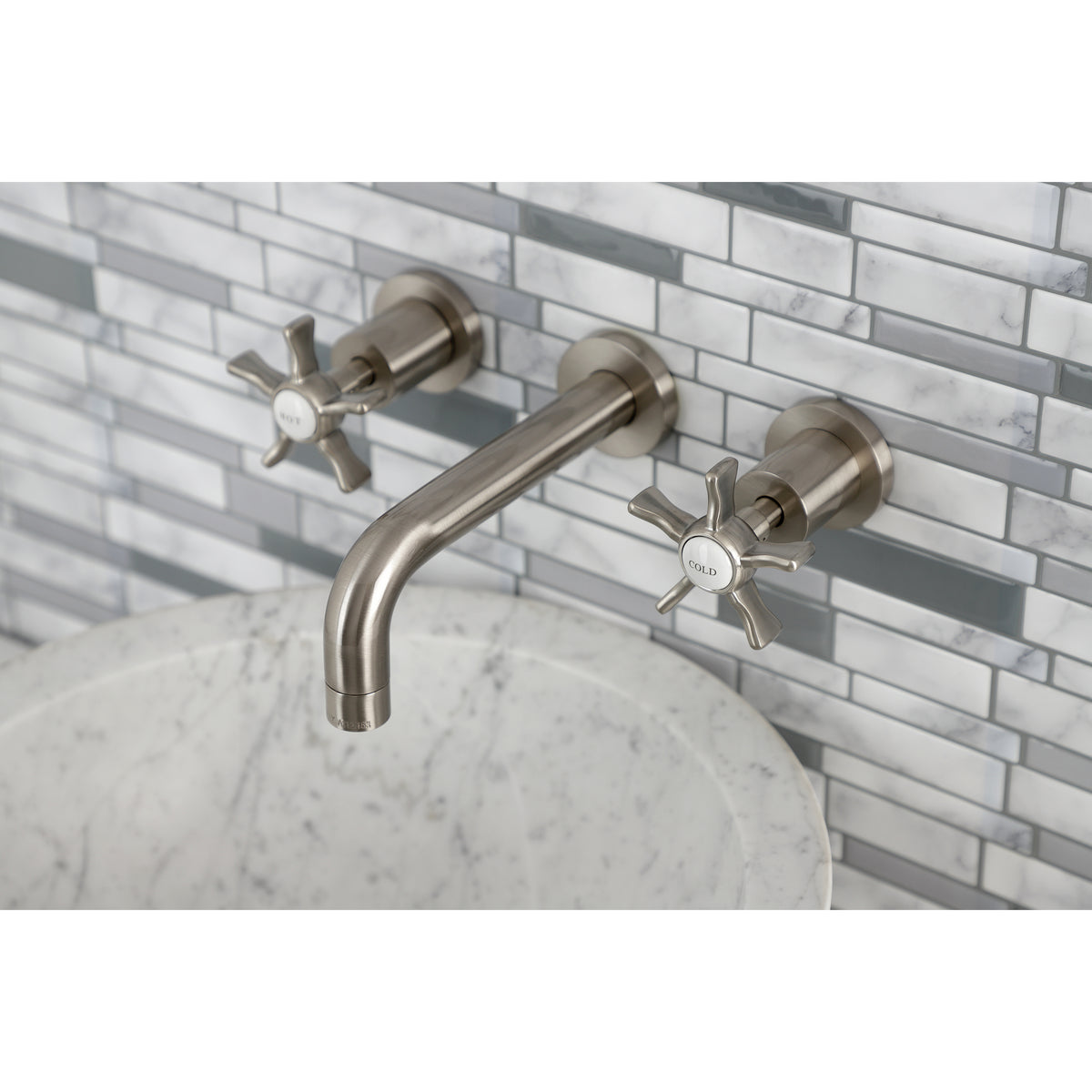 Kingston Brass KS8128NX Hamilton Two-Handle Wall Mount Bathroom Faucet