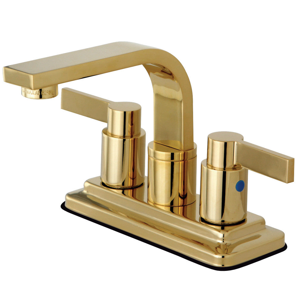 DLL Antique Brass 4-Inch Centerset Basin Faucet – Two Hole Bathroom Sink Mixer – Swivel Spout