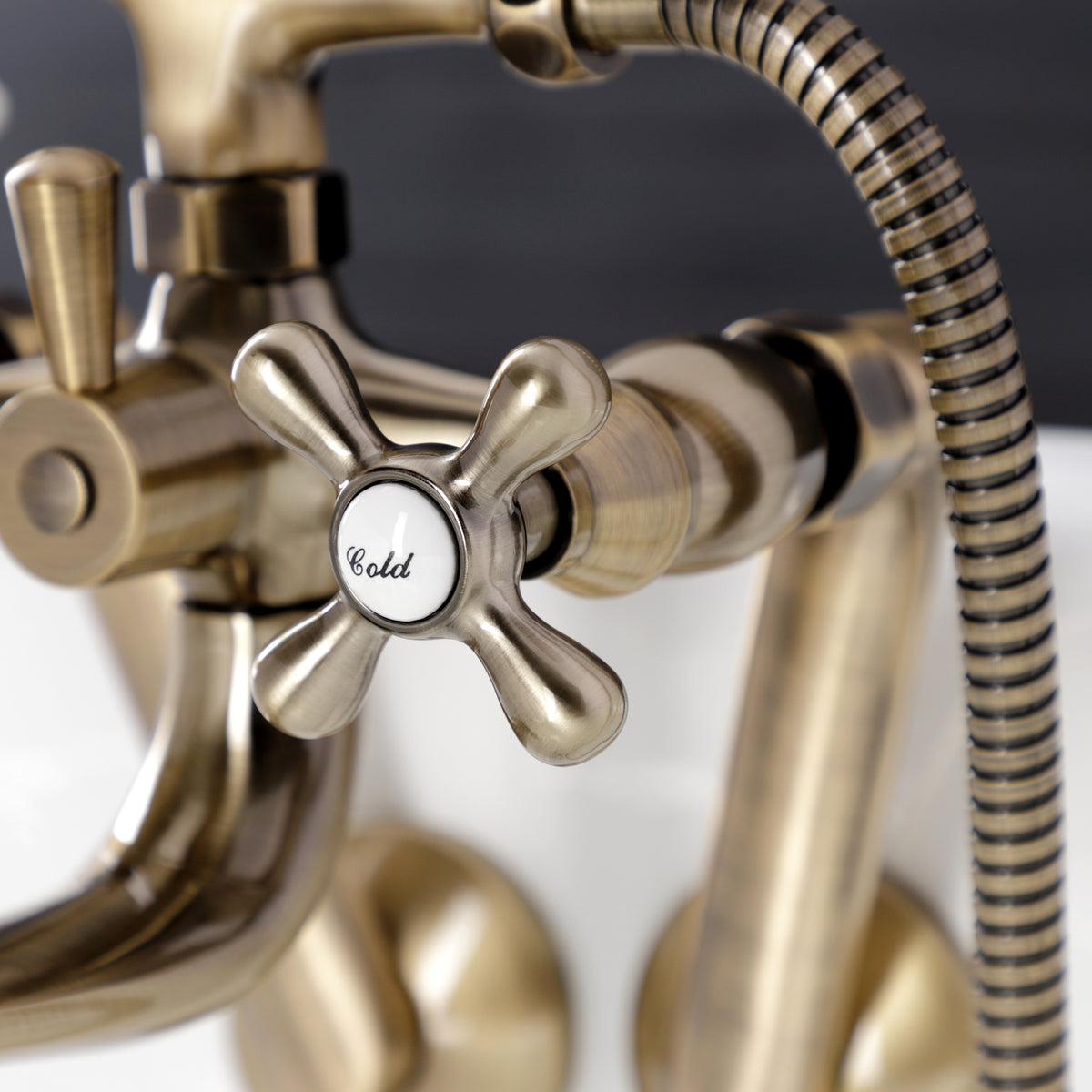 Kingston Wall Mount Clawfoot Tub Faucet with Hand Shower