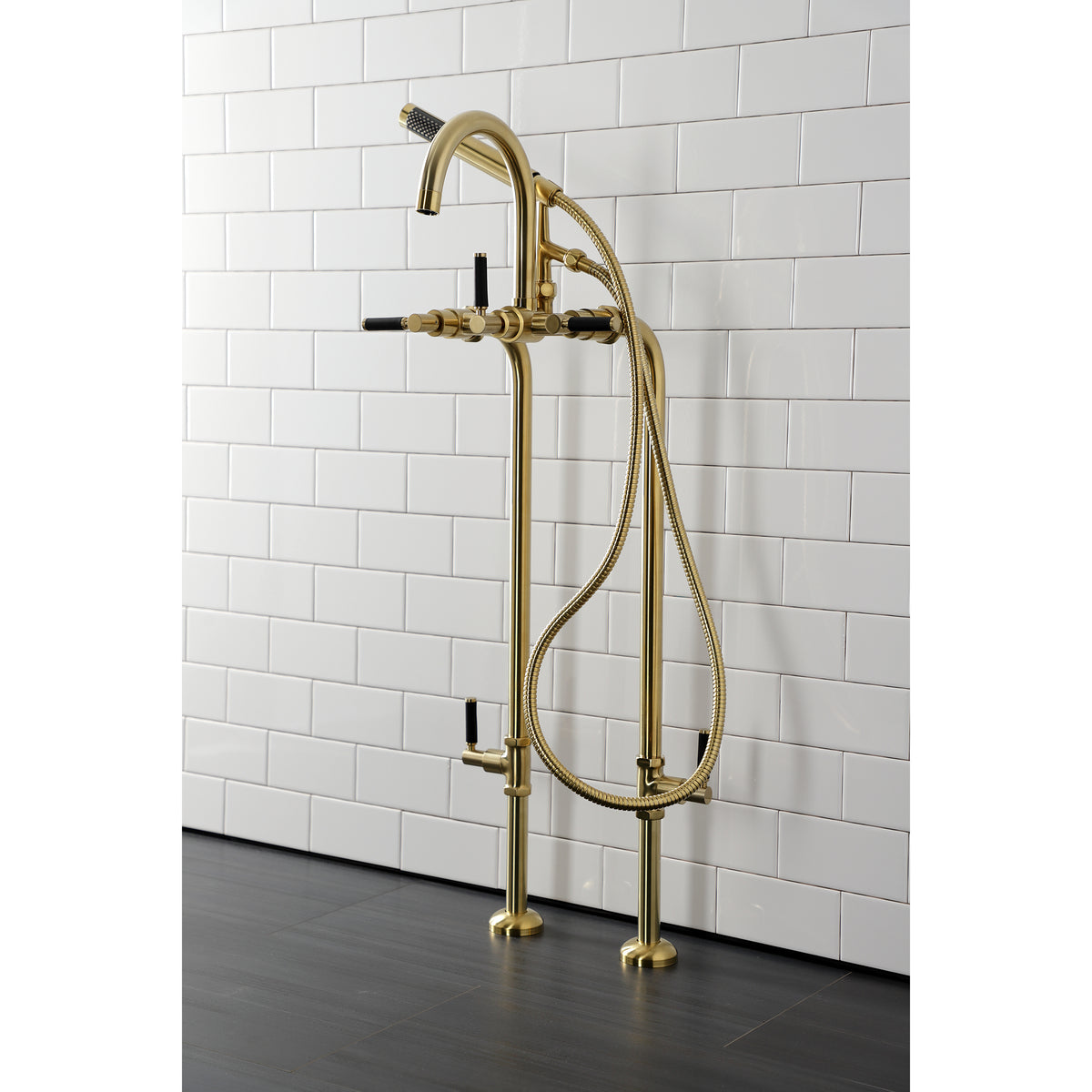 Aqua Vintage Concord Freestanding Tub Faucet with Supply Line, Stop Valve