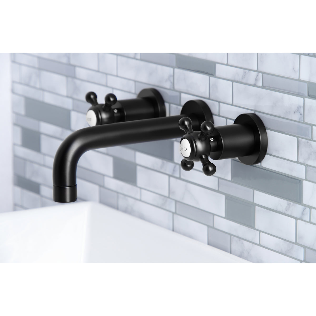 Kingston Brass KS8121BX Metropolitan 2-Handle 8 in. Wall Mount Bathroom Faucet