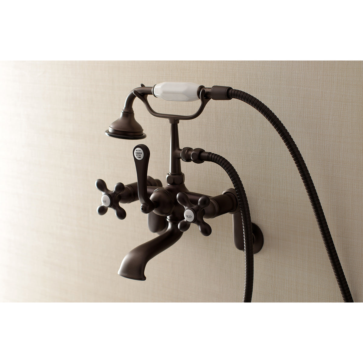Aqua Vintage Wall Mount Tub Faucet with Hand Shower