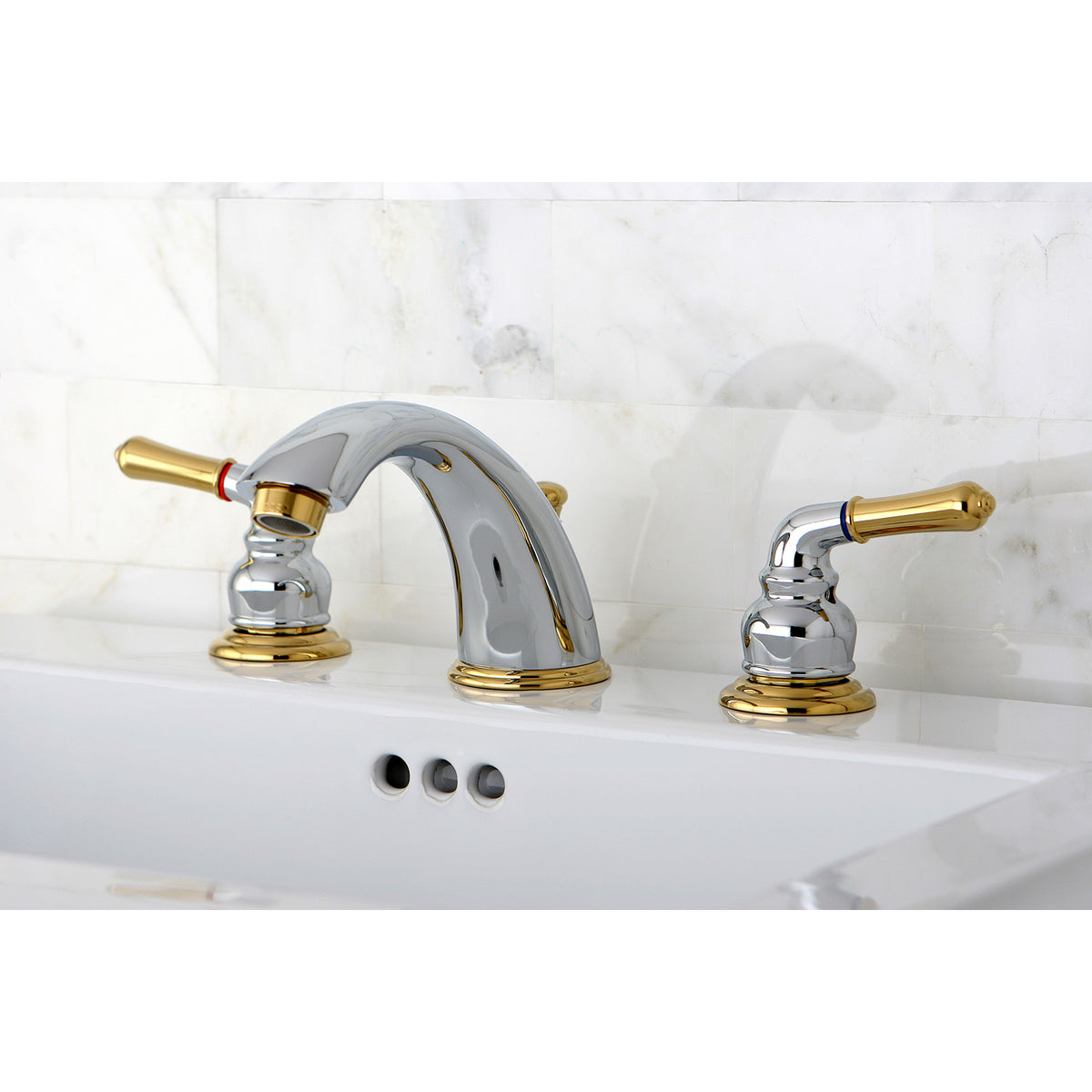 Kingston Brass KB963 Magellan Widespread Bathroom Faucet with Retail Pop-Up