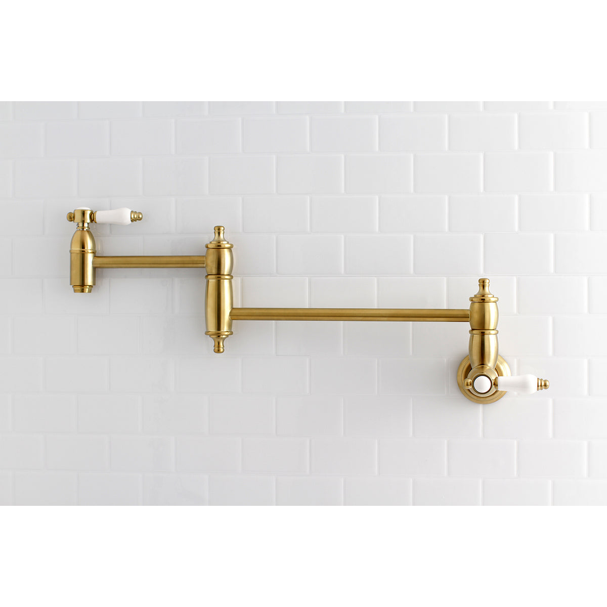Kingston Brass KS3106BPL Bel-Air Wall Mount Pot Filler Kitchen Faucet