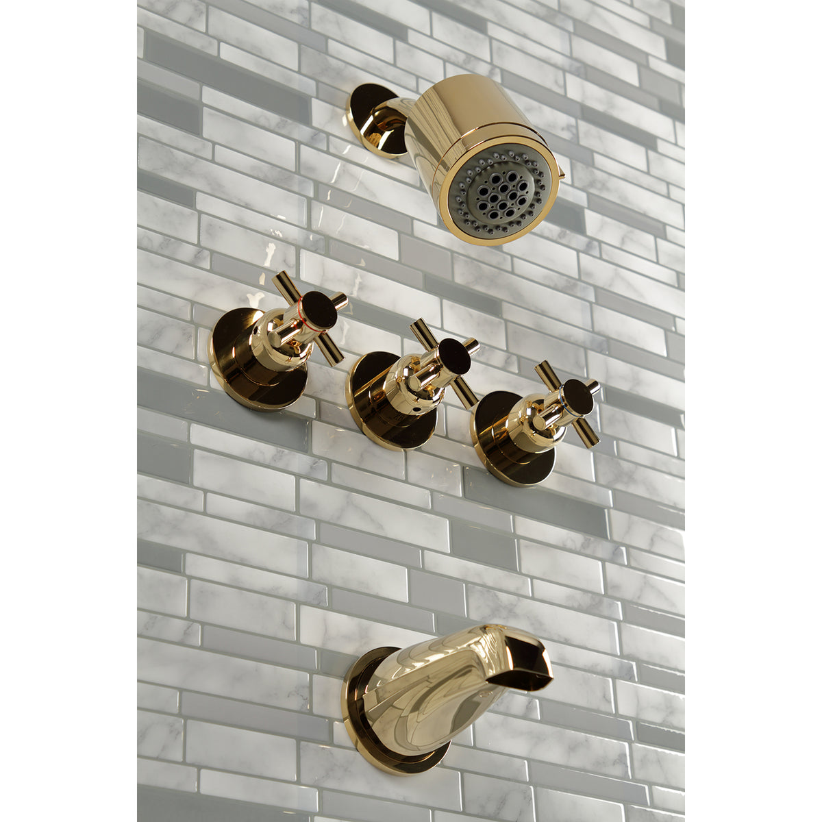 Concord Three-Handle Tub and Shower Faucet