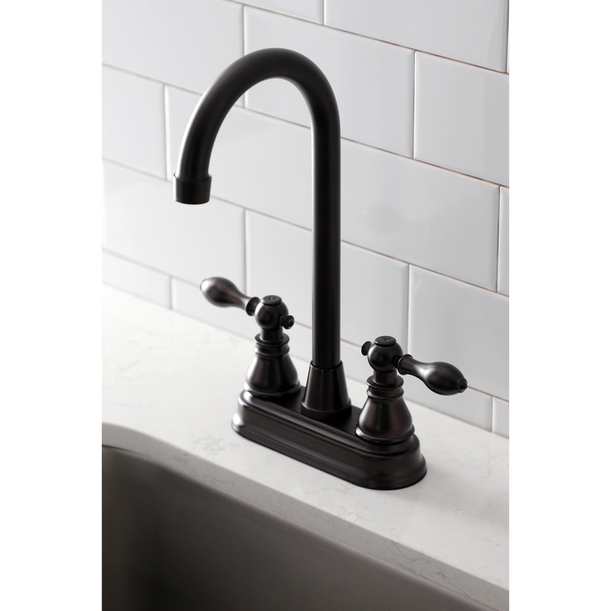 Kingston Brass KB491ACL American Classic Two-Handle High-Arc Bar Faucet