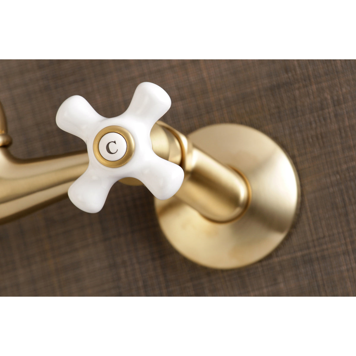 Kingston Brass KS3222PX Vintage 6&quot; Adjustable Center Wall Mount Kitchen Faucet