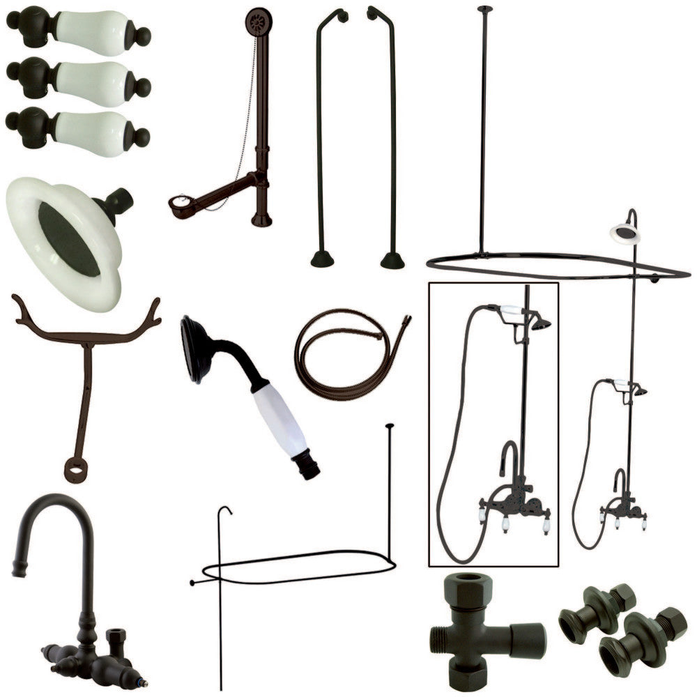 Vintage High-Arc Gooseneck Clawfoot Tub Faucet Package