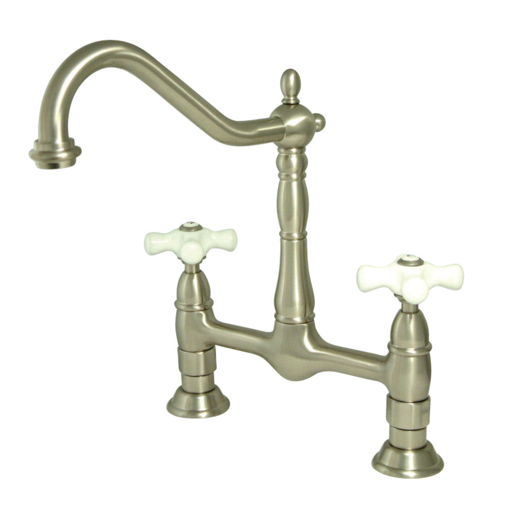 Kingston Brass KS1172PX Heritage Bridge Kitchen Faucet